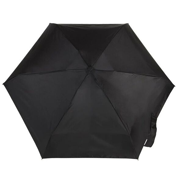 TOTES Solid Black Umbrella Eco Friendly Travel Size Folding UPF 50 44" - Picture 1 of 5